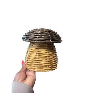 Woven Wicker Mushroom Boho Shelf Decor